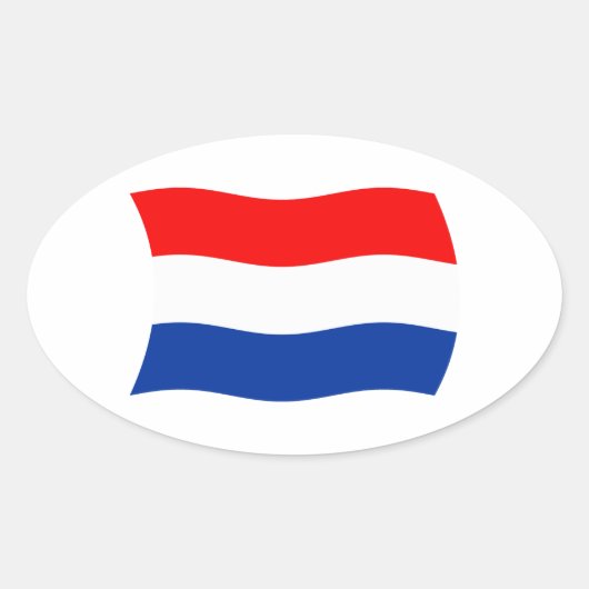 オランダ国旗ステッカー 楕円形シール (正面)