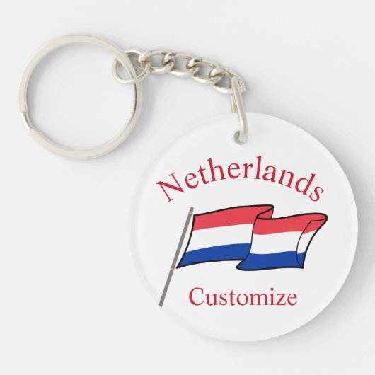 オランダ国旗 サンダーカーヴ キーホルダー (正面)