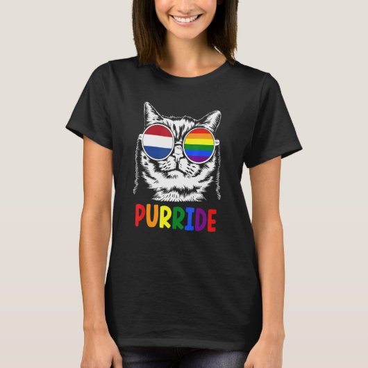 オランダ国旗 プライド パレード サングラス Tシャツ (正面)
