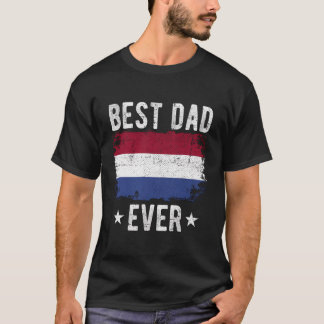 オランダ国旗 ベスト・ダッド・エバー オランダ人のパパ Tシャツ