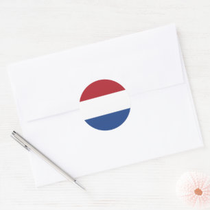 オランダ国旗 ラウンドシール