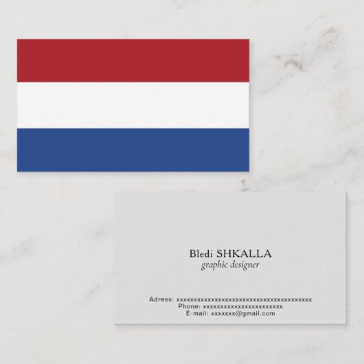 オランダ国旗 名刺 (正面/裏面)
