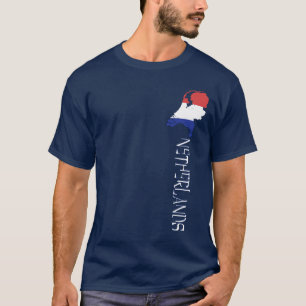 オランダ地図と旗 オランダ Tシャツ