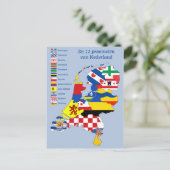 オランダ地図の州旗 ポストカード (スタンド正面)