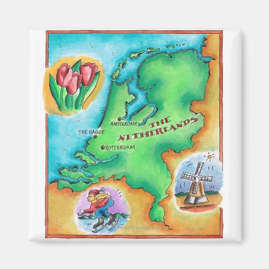 オランダ地図 マグネット (正面)