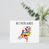 オランダ地方の州旗の地図symb ポストカード (スタンド正面)