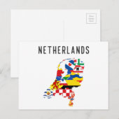 オランダ地方の州旗の地図symb ポストカード (正面/裏面)