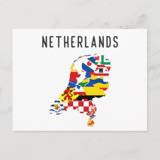 オランダ地方の州旗の地図symb ポストカード (正面)