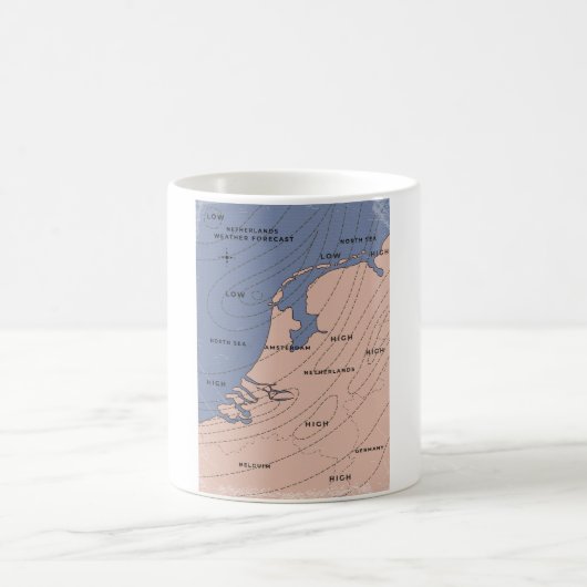 オランダ天気予報地図 コーヒーマグカップ (中央)
