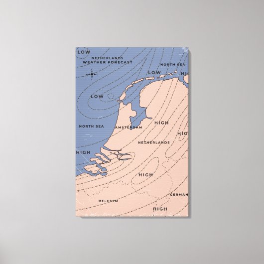 オランダ天気予報 キャンバスプリント (正面)