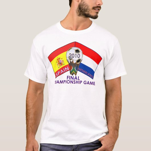 オランダ対スペインの2010年のサッカーのTシャツ Tシャツ (正面)