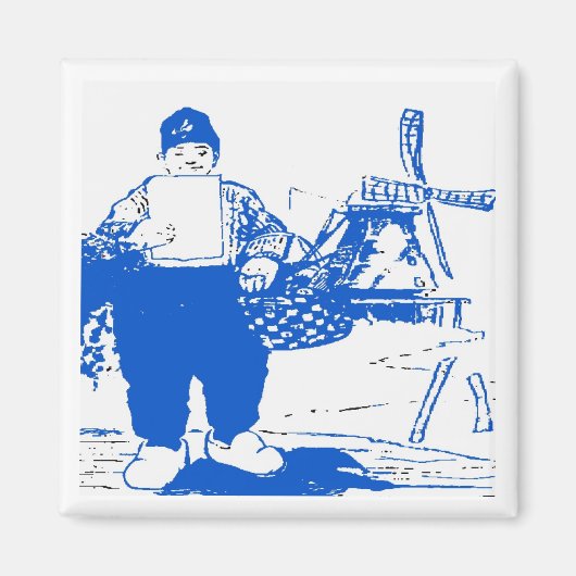 オランダ少年と風車 マグネット (正面)