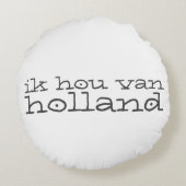 オランダ州地図ジオメトリパッチワークスタイル ラウンドクッション (裏面)