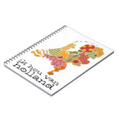 オランダ州地図ボヘミアンパッチワークスタイル ノートブック (左側)