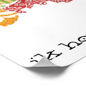 オランダ州地図ボヘミアンパッチワークスタイル ポスター (角)