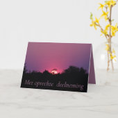 オランダ悔やみや弔慰ピンクサンセット カード (黄色い花)