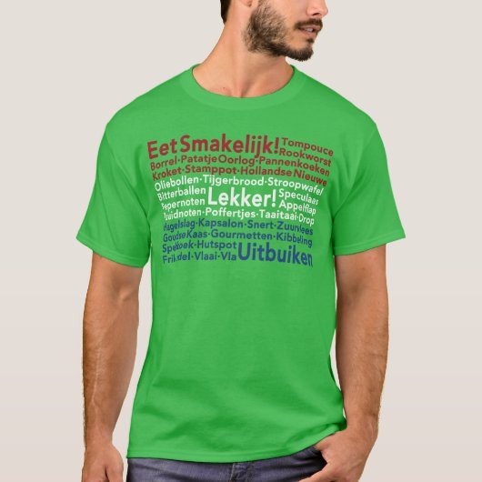 オランダ料理の少女のオランダ国旗 Tシャツ (正面)