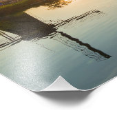 オランダ日没のドローブリッジと風車 フォトプリント (角)