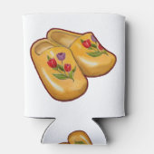 オランダ木製シューズ，チューリップ，オランダ，アート 缶クーラー (裏面)