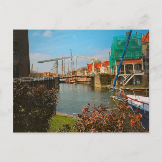 オランダ橋、住宅とクェイサイド、エンクワイゼン ポストカード (正面)