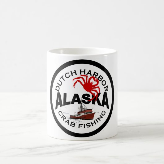 オランダ港のカニの魚釣り コーヒーマグカップ (中央)