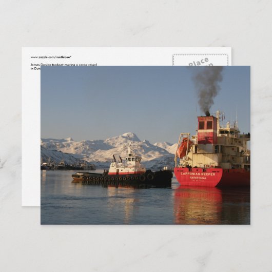 オランダ港のジェームスDunlapのタグボート 案内ポストカード (正面/裏面)