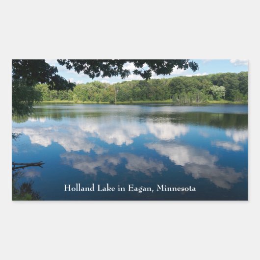 オランダ湖景勝地イーガン 長方形シール (正面)