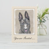 オランダ牧羊犬の絵 - かわいいオリジナル犬アート 招待状 (スタンド正面)