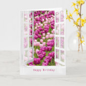 オランダ用の窓のチューリップガーデン カード (黄色い花)