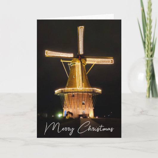 オランダ白熱［赤熱］光を放つ風車 シーズンカード (正面)