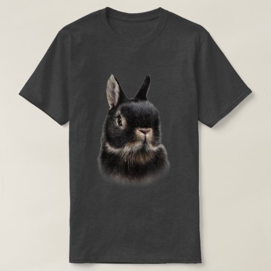 オランダ矮小ウサギ胸像、かわいいバニー Tシャツ (デザイン正面)