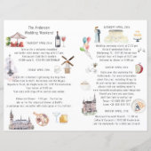 オランダ結婚の週末のウェルカム旅程 (裏面)