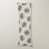 オランダ絵を描シェパードのかわいいオリジナルペットドッグアート ボディピロー (正面縦)