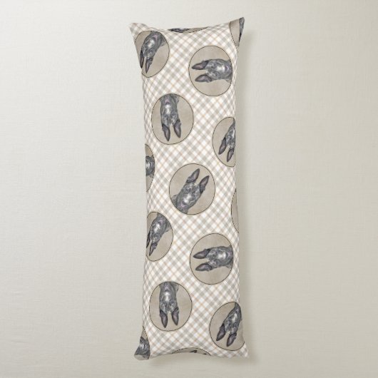 オランダ絵を描シェパードのかわいいオリジナルペットドッグアート ボディピロー (裏面 (縦))