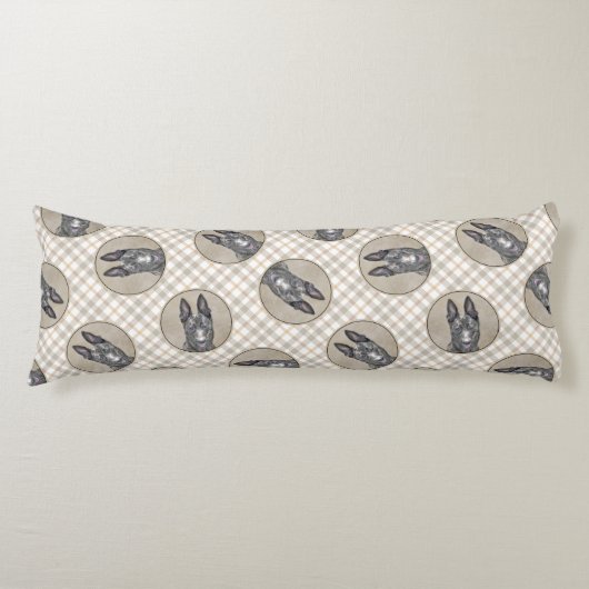 オランダ絵を描シェパードのかわいいオリジナルペットドッグアート ボディピロー (正面)