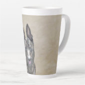 オランダ絵画シェパード – かわいいオリジナルドッグアート カフェラテマグ (右アングル)