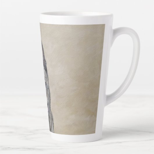 オランダ絵画シェパード – かわいいオリジナルドッグアート カフェラテマグ (右)