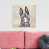 オランダ絵画シェパード – かわいいオリジナルドッグアート キャンバスプリント (インサイチュ (リビング))