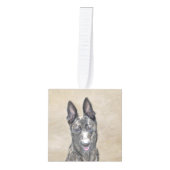 オランダ絵画シェパード – かわいいオリジナルドッグアート キューブオーナメント (正面)