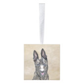 オランダ絵画シェパード – かわいいオリジナルドッグアート キューブオーナメント (右)