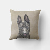 オランダ絵画シェパード – かわいいオリジナルドッグアート クッション (裏面)