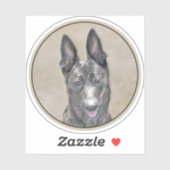 オランダ絵画シェパード – かわいいオリジナルドッグアート シール (シート)