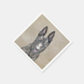 オランダ絵画シェパード – かわいいオリジナルドッグアート スタンダードカクテルナプキン (角)