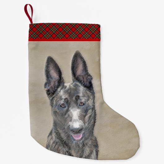 オランダ絵画シェパード – かわいいオリジナルドッグアート スモールクリスマスストッキング (正面)