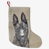 オランダ絵画シェパード – かわいいオリジナルドッグアート スモールクリスマスストッキング (正面)