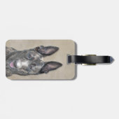 オランダ絵画シェパード – かわいいオリジナルドッグアート ラゲッジタグ (裏面横)