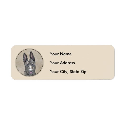 オランダ絵画シェパード – かわいいオリジナルドッグアート ラベル (正面)