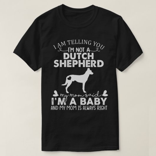 オランダ羊飼いママベビーおもしろいかわいい犬ペットオーナーM Tシャツ (デザイン正面)