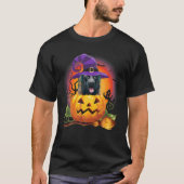 オランダ羊飼い魔女かぼちゃハロウィンドッグ恋人 Tシャツ (正面)