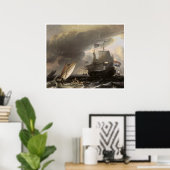 オランダ船は嵐の海c.1690 ポスター (ホームオフィス)